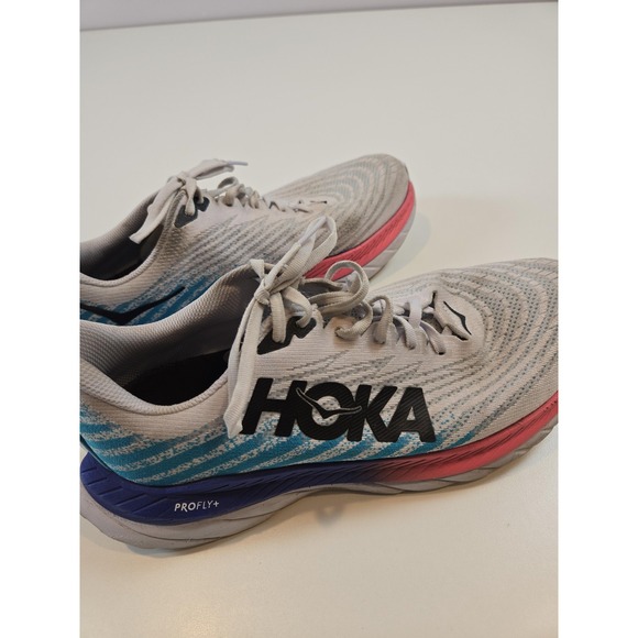 Hoka One One Mach 5 Shoes Mens Size 11.5 White Blue Running PROFLY+ Cushion - Picture 4 of 14